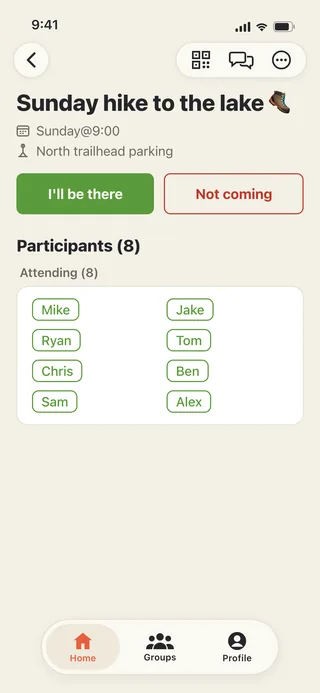 A one-time event someone joined from an invite link